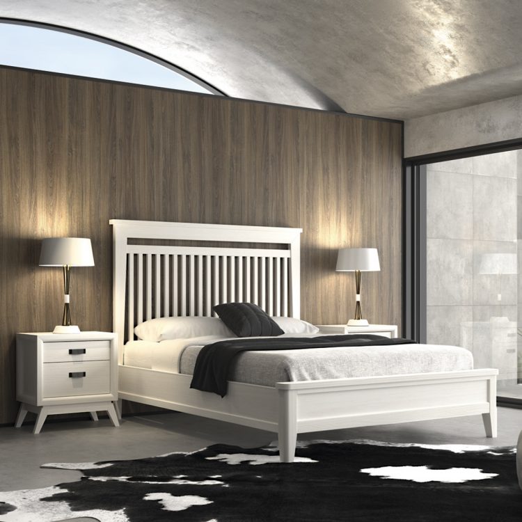 Dormitorio de matrimonio elegante y tradicional (Blanco)