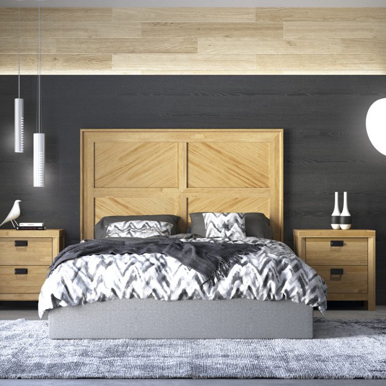 Dormitorio de matrimonio sencillo (Acabados en madera)