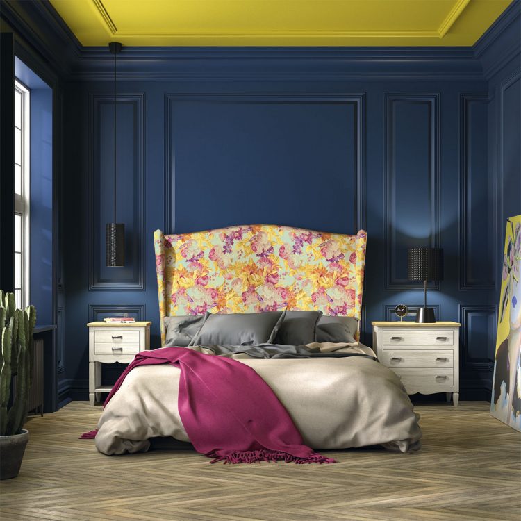 Dormitorio moderno completo de colores vibrantes