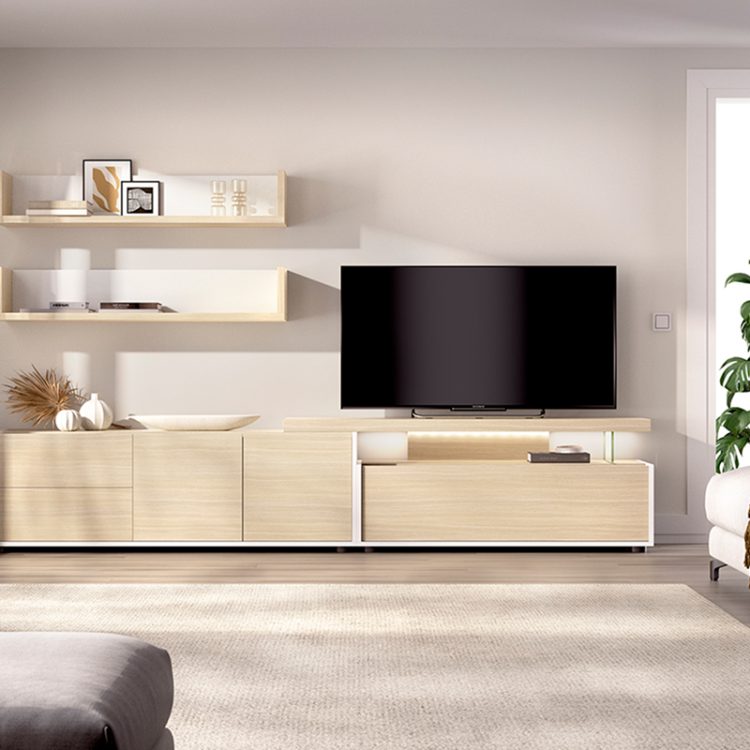 Aparador blanco y roble