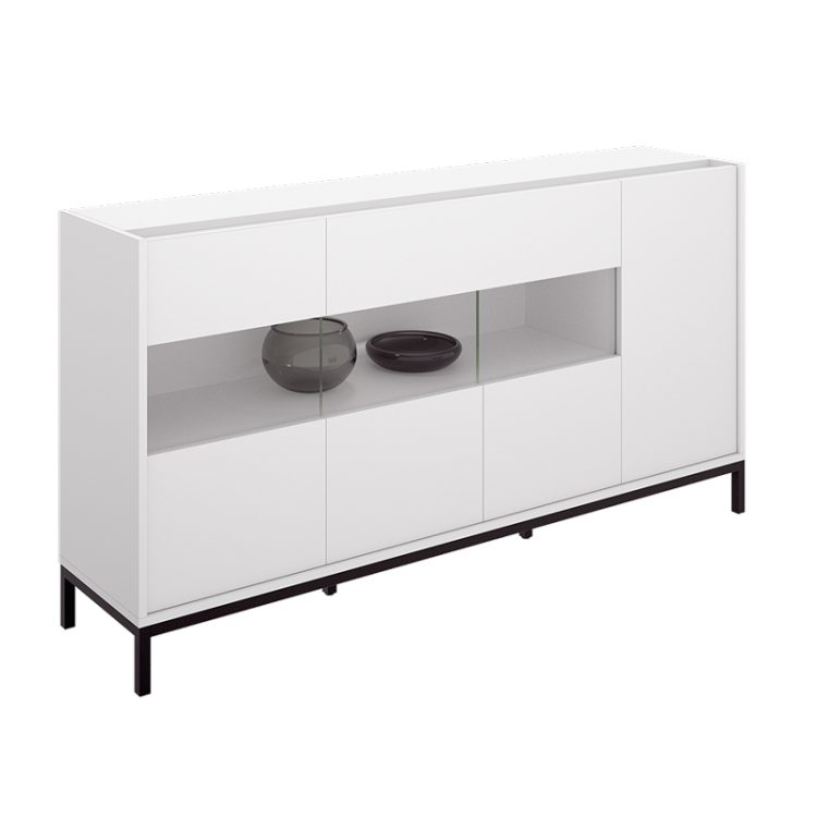 Aparador blanco con estante central