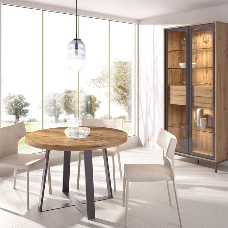 Mesa redonda nórdica fija